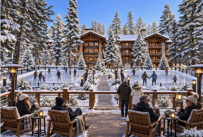Duck Creek Resort in the snow